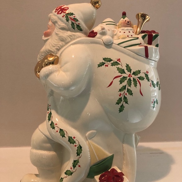 Lenox white gold Santa cookie jar - Picture 4 of 6